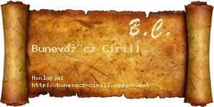 Bunevácz Cirill névjegykártya